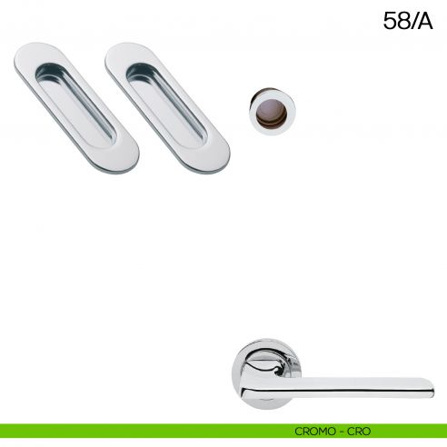 Maniglia incasso ovale cieca con trascinatore Manital art.58/A cromato