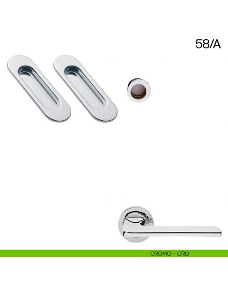 Maniglia incasso ovale cieca con trascinatore Manital art.58/A cromato