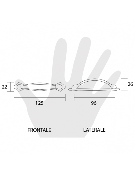Maniglia per mobile Metal Style MG4904 disegno