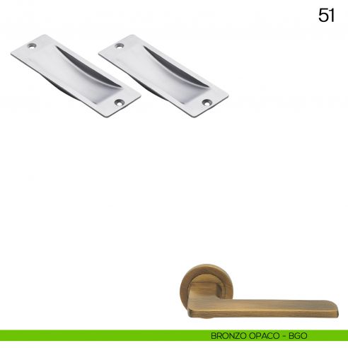 Maniglia incasso rettangolare cieca Manital art.51 bronzato