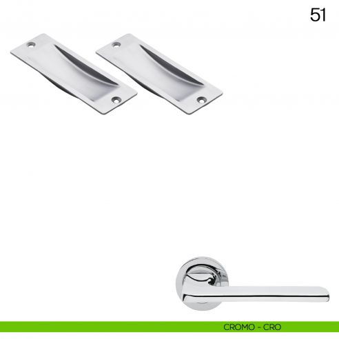 Maniglia incasso rettangolare cieca Manital art.51 cromato