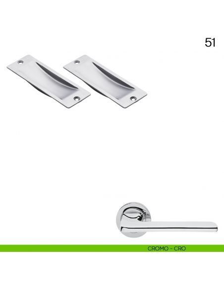 Maniglia incasso rettangolare cieca Manital art.51 cromato