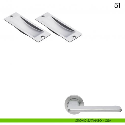 Maniglia incasso rettangolare cieca Manital art.51 cromato satinato