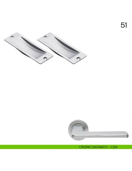 Maniglia incasso rettangolare cieca Manital art.51 cromato satinato