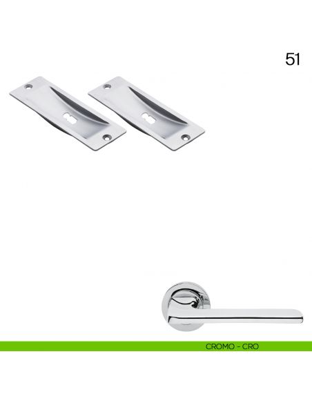 Maniglia incasso rettangolare foro chiave Manital art.51 cromato