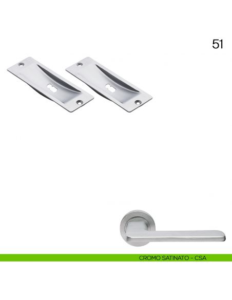 Maniglia incasso rettangolare foro chiave Manital art.51 cromato satinato