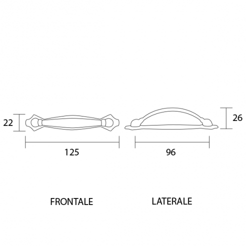 Maniglia per mobile Metal Style MG4905 disegno