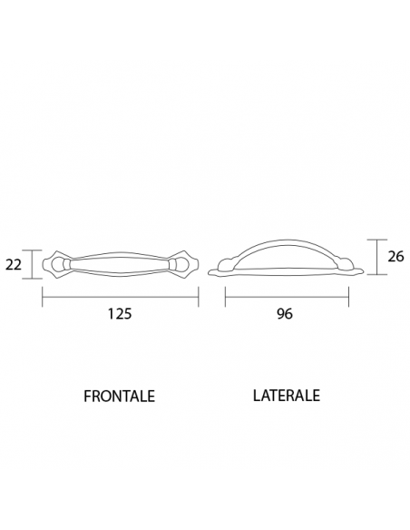 Maniglia per mobile Metal Style MG4905 disegno