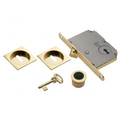 Maniglia incasso quadrata foro chiave con trascinatore e serratura con chiave pieghevole Manital art.54B/Q