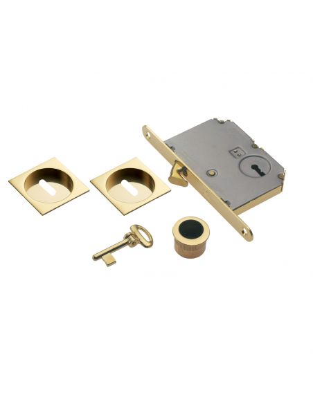 Maniglia incasso quadrata foro chiave con trascinatore e serratura con chiave pieghevole Manital art.54B/Q