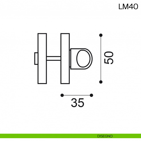 Nottolino per porta Manital LM 40 disegno