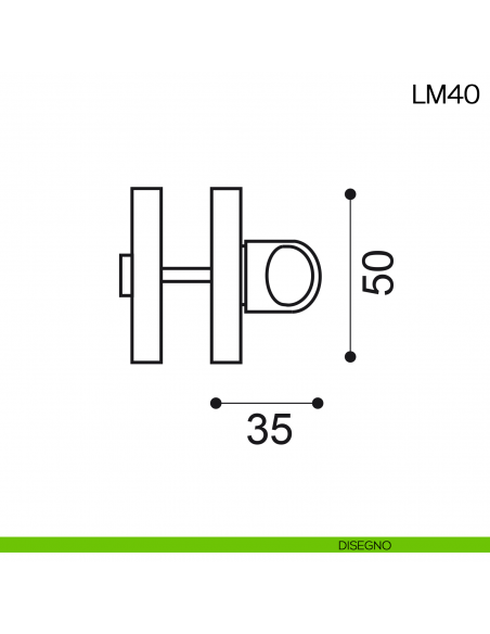 Nottolino per porta Manital LM 40 disegno
