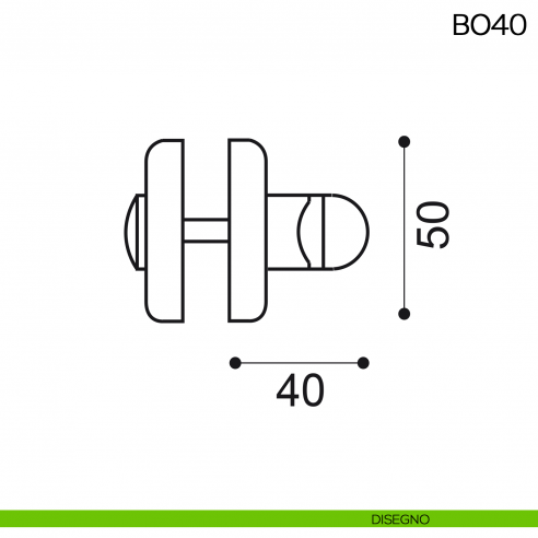 Nottolino per porta Manital BO 40 disegno