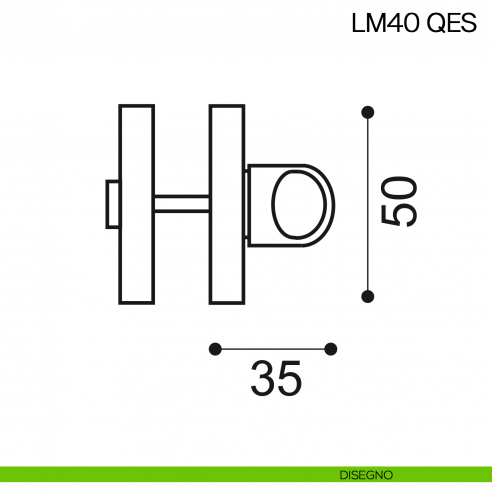 Nottolino per porta Manital LM 40/QES disegno