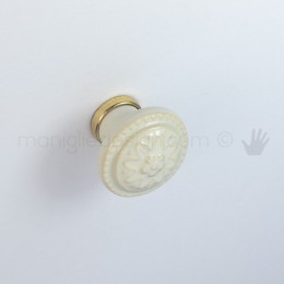 Pomello per mobile ceramica avorio decorata Metal Style