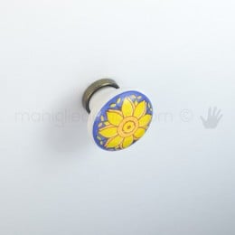 Pomello per mobile ceramica avorio decorata Metal Style