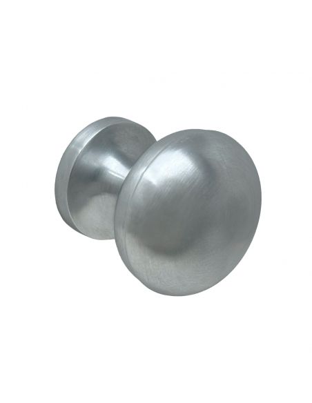 Pomolo Tondo fisso per porta cromo satinato