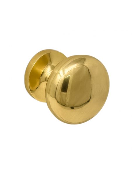 Pomolo Tondo fisso per porta ottone lucido