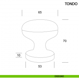 Pomolo Tondo fisso per porta ottone lucido 2
