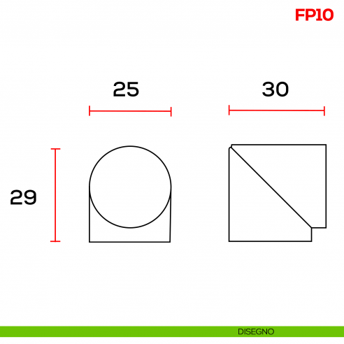 Fermaporta a pavimento Mital FP 10 - disegno