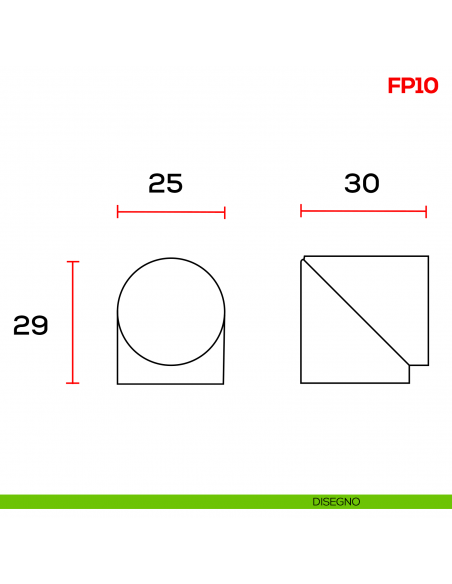 Fermaporta a pavimento Mital FP 10 - disegno