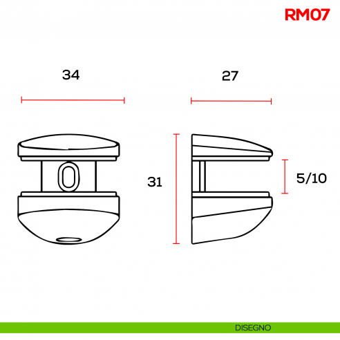 Reggimensola per vetro Mital RM07