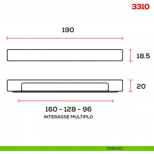 Maniglia per mobile 3310 Mital