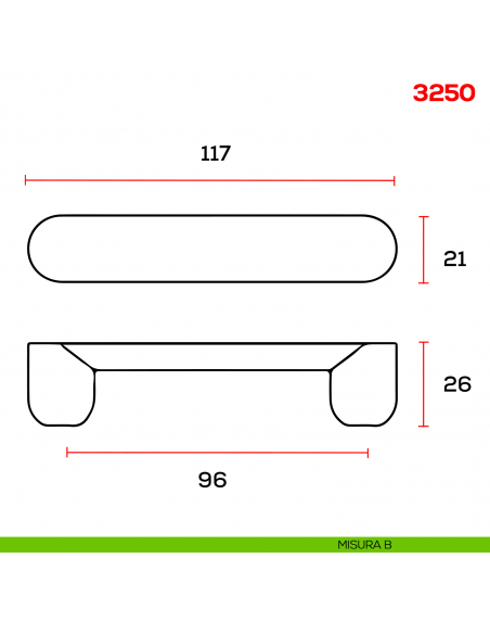 Maniglia per mobile 3250 Mital interasse misura B