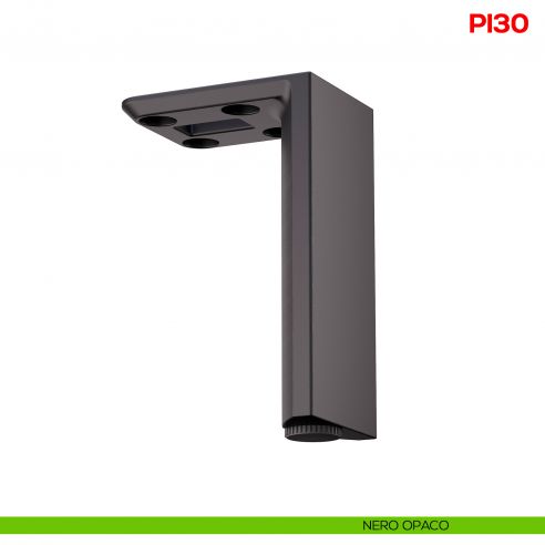 Piedino regolabile quadrato per mobile in zama PI 30 Mital - nero opaco