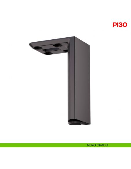 Piedino regolabile quadrato per mobile in zama PI 30 Mital - nero opaco