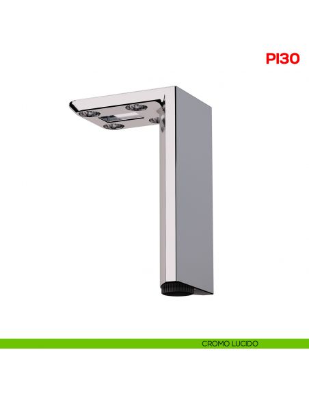 Piedino regolabile quadrato per mobile in zama PI 30 Mital - cromo