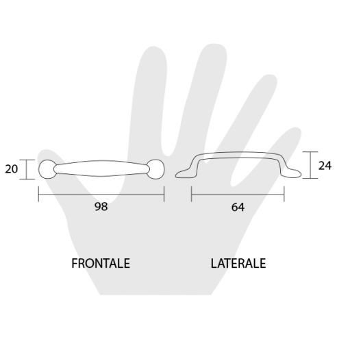 Maniglia per mobile Metal Style MG4728 disegno