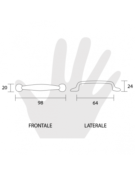 Maniglia per mobile Metal Style MG4728 disegno