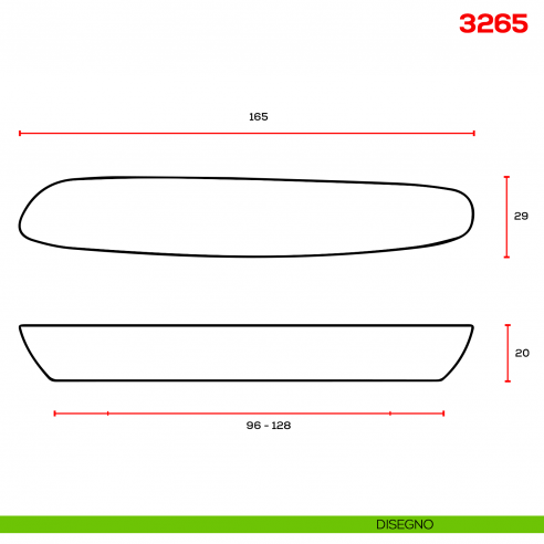 Maniglia per mobile 3265 Mital - disegno