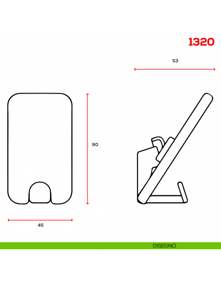 Appendiabiti a muro in metallo Mital 1320 - disegno