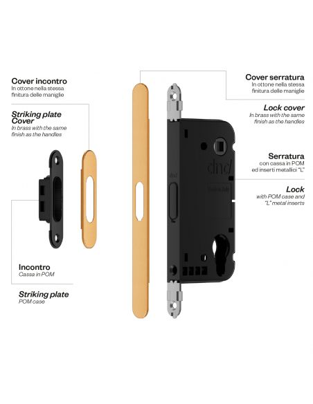 Serratura magnetica Dnd Vertical cilindro yale interasse 85 mm