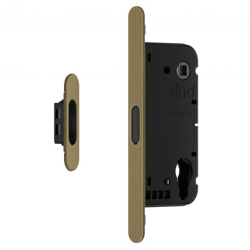 Serratura magnetica Dnd Vertical cilindro yale interasse 85 mm - bronzo satinato opaco