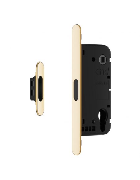 Serratura magnetica Dnd Vertical cilindro yale interasse 85 mm - oro antico lucido
