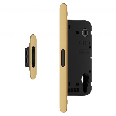 Serratura magnetica Dnd Vertical cilindro yale interasse 85 mm - oro antico satinato