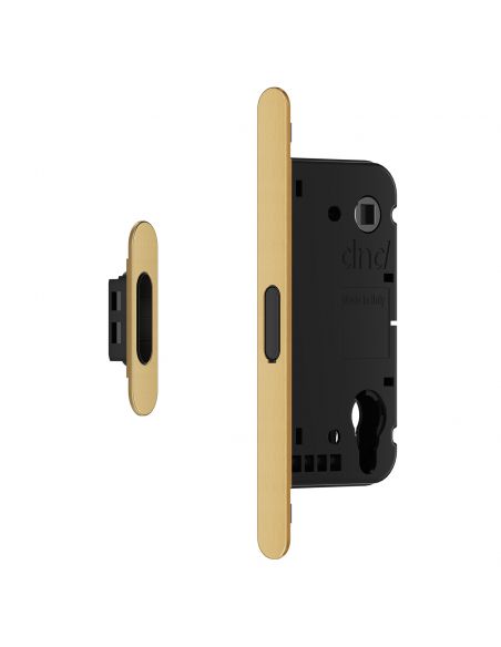 Serratura magnetica Dnd Vertical cilindro yale interasse 85 mm - oro antico satinato