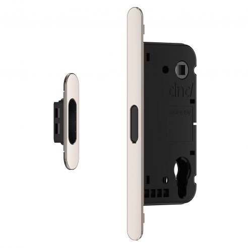 Serratura magnetica Dnd Vertical cilindro yale interasse 85 mm - nickel lucido