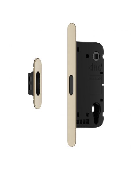 Serratura magnetica Dnd Vertical cilindro yale interasse 85 mm - oro champagne satinato
