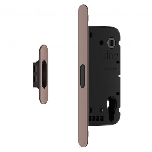 Serratura magnetica Dnd Vertical cilindro yale interasse 85 mm - bronzo satinato