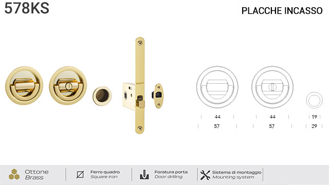 kit-placche-incasso-tonde-con-nottolino-ad-anello-e-folle-per-porte-scorrevoli-578-reguitti-con-frontalino-di-trascinamento-e-serratura-026sr
